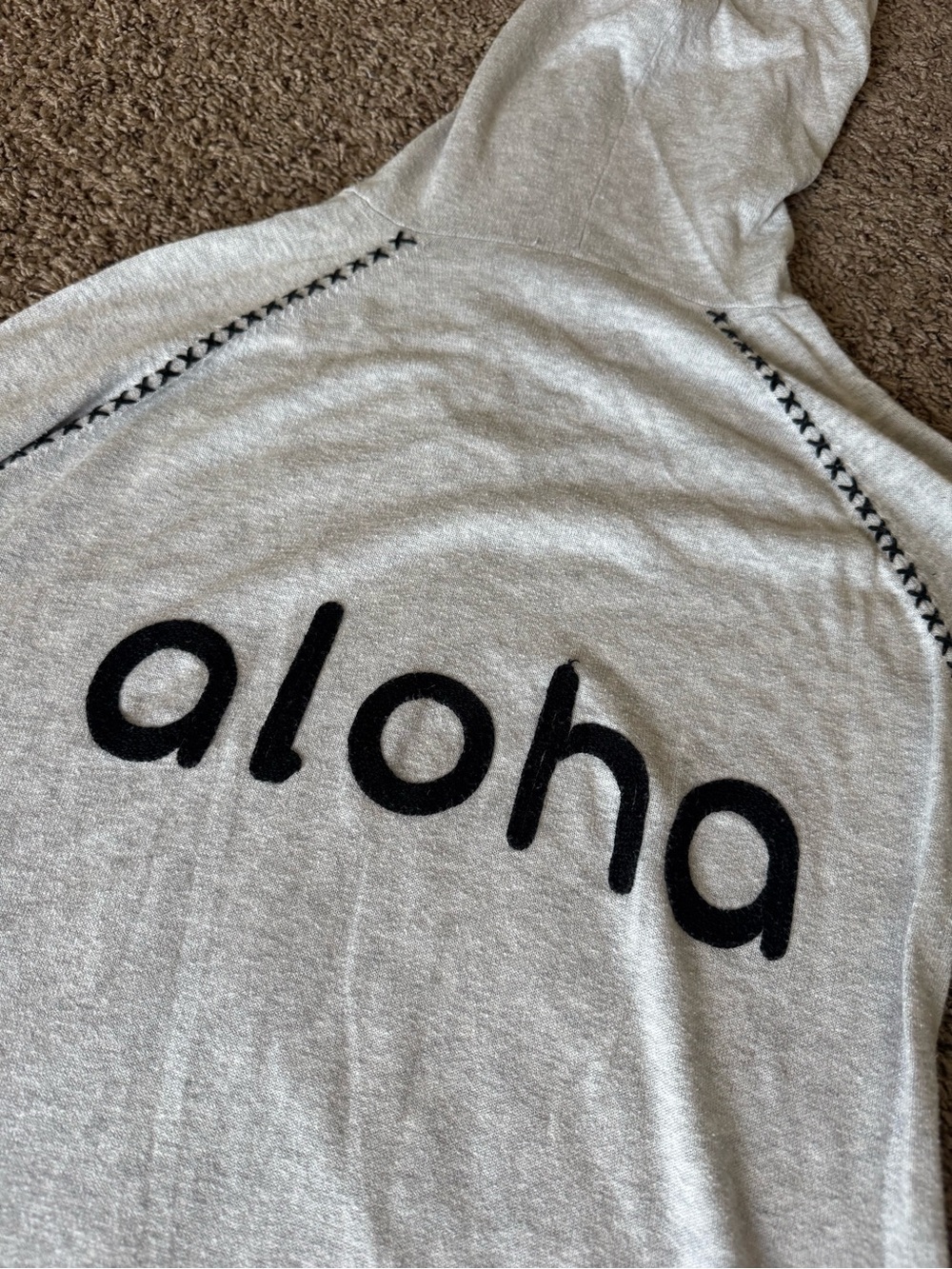 Subtle Luxury Aloha Zip Up Hoodie Grey S/M
